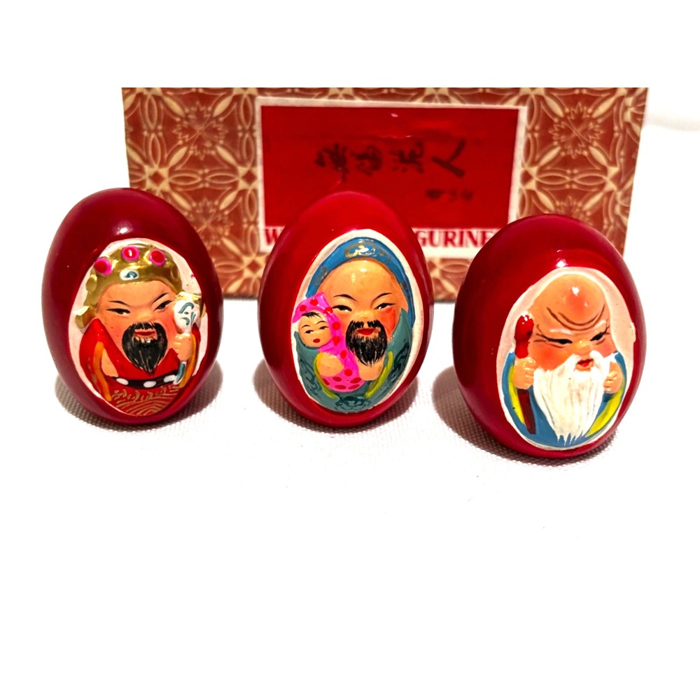 Wuxi 3 vintage wax Chinese Family Blessed money luck mini eggs original box‎ mcm